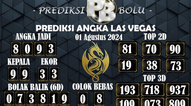 Prediksi Togel Las Vegas Akurat 01 Agustus 2024