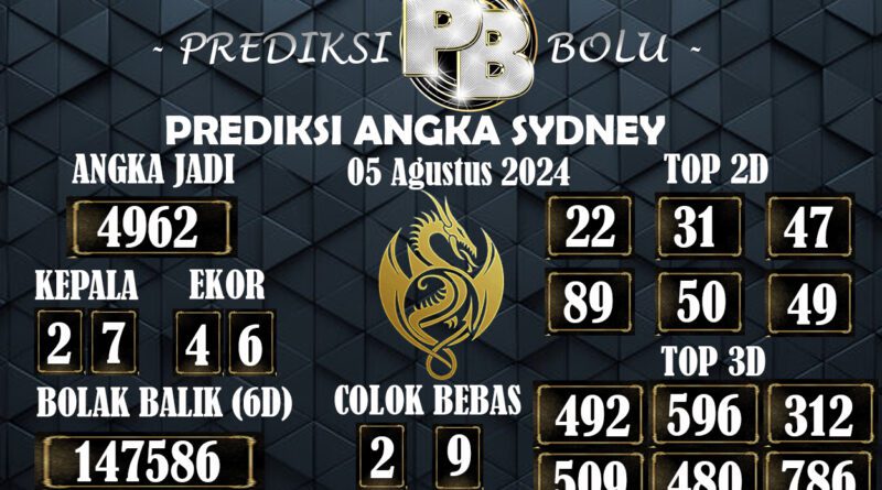 Prediksi Togel Sydney Akurat 04 Agustus 2024