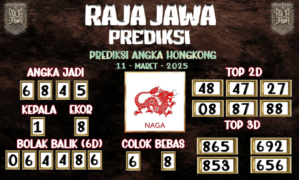 Prediksi Togel Hongkong 11 Maret 2025 dari Raja Jawa