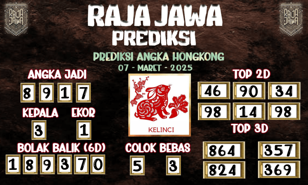 Prediksi Togel Hongkong 07 Maret 2025 dari Raja Jawa