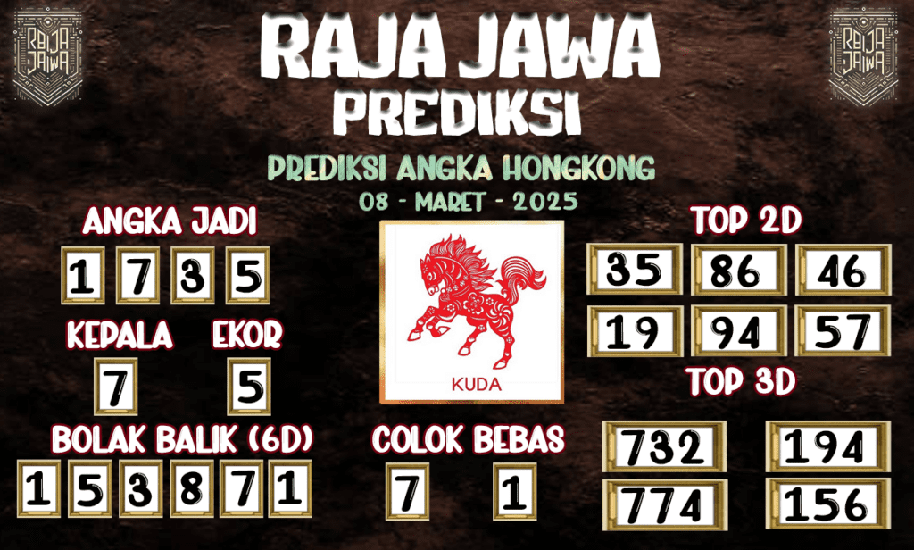 Prediksi Togel Hongkong 08 Maret 2025 dari Raja Jawa