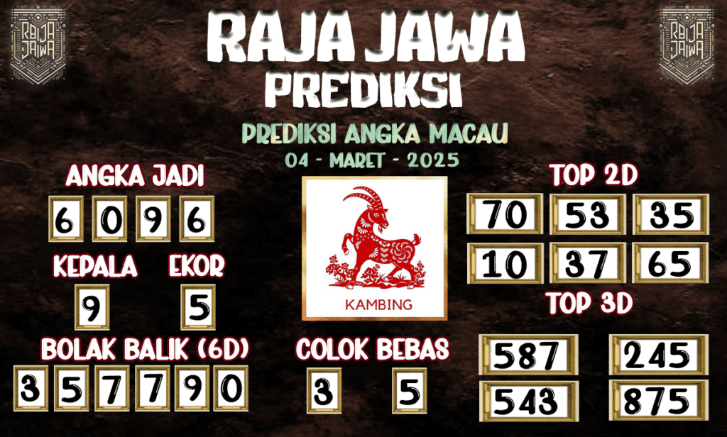 Prediksi Togel Macau 04 Maret 2025 dari Raja Jawa