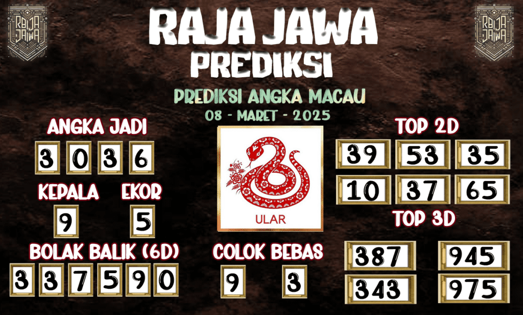 Prediksi Togel Macau 08 Maret 2025 dari Raja Jawa