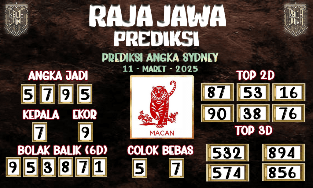 Prediksi Togel Sydney 11 Maret 2025 dari Raja Jawa