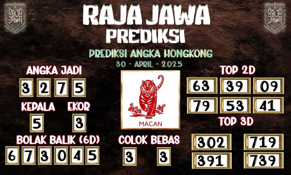 Prediksi Togel Hongkong 30 April 2025 dari Raja Jawa